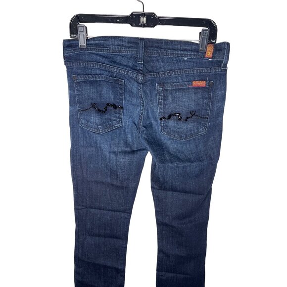 7 For All Mankind Jeans Womens Size 28 Small Rocker Bootcut Denim Pants Blue - Picture 7 of 12